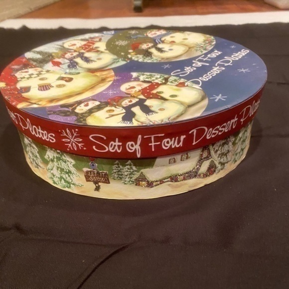 Holiday Magic Snowman Canape Plates -Set of 4 - Picture 9 of 9